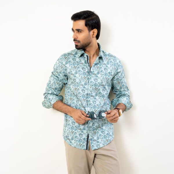 Infinity Men’s Pastel Print Ultra Slim Fit Casual Shirt